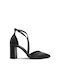 Sarigiannis women's black cross-strap pumps