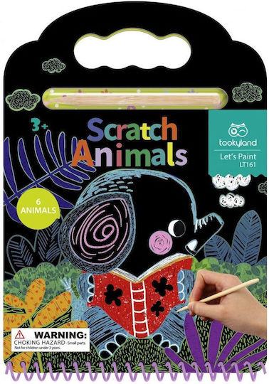 Tooky Toys Боядисване Scratch Art - Животни за Деца 3+ години+ Години