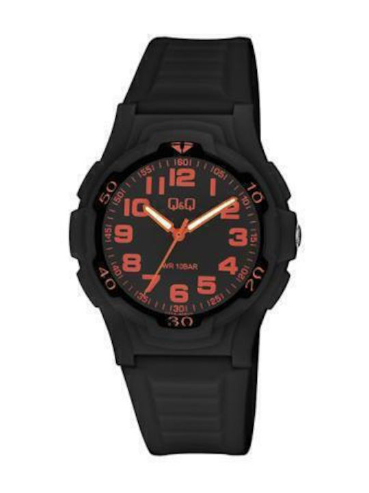 Q&Q Men's Watch 43mm Battery with Black Rubber Strap
