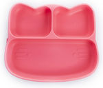 Baby Wise Baby Food Plate Γατούλα made of Silicone Pink