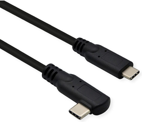 Roline Angle (90°) USB 3.2 Cable USB-C male - USB-C Μαύρο 1m 11.02.9075-10