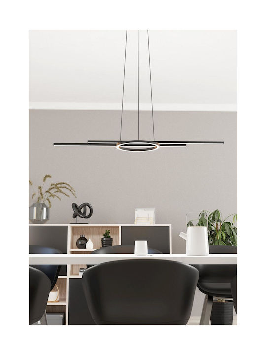 Eglo Zillerio-Z Pendant Light Black Rail 116x30x110cm
