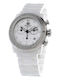 Glam Rock Γυναικείο Ρολόι 42mm Χρονογράφος Μπαταρίας με Λευκό Μεταλλικό Μπρασελέ