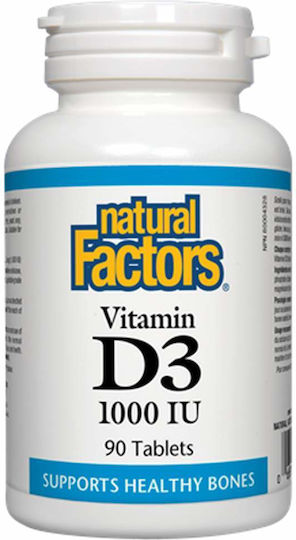 Natural Factors Vitamin D3 Vitamin for Immune System Boost & Bone Health 1000iu 90 Tablets