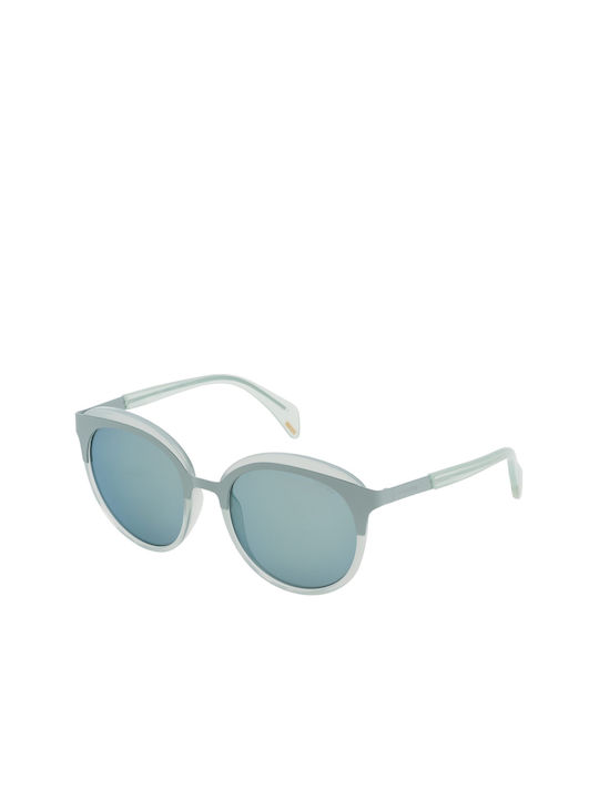 Police Women's Sunglasses with Gray Frame and Green Lens SPL499 SMCX