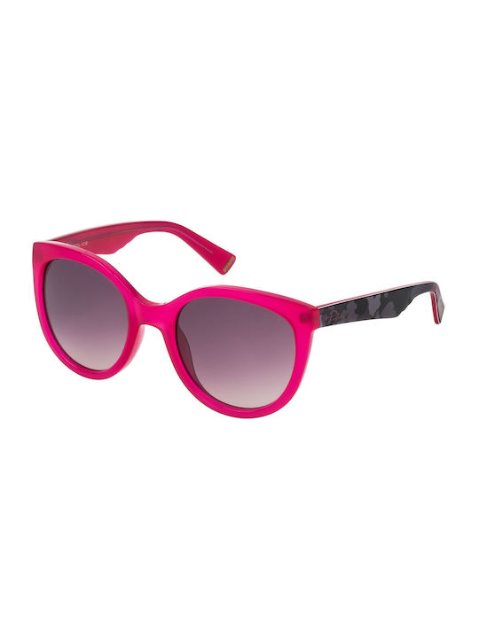 Police Women's Sunglasses with Pink Plastic Frame and Pink Gradient Lens SPL408 02GR