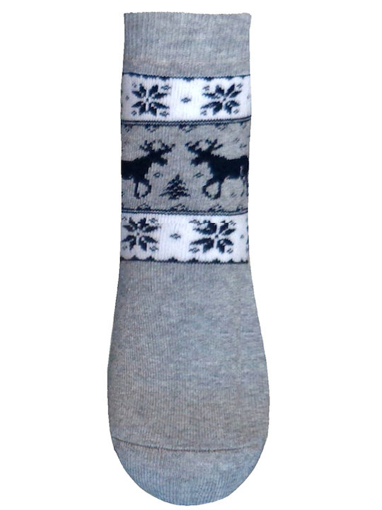 Children's socks fronte jacquard grey-blue