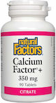 Natural Factors Calcium Citrate Factor + 350mg 90 Registerkarten