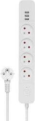 Savio Power Strip 4 Sockets with 1.5m Cable Savio Power Strip 4 Sockets with 1.5m Cable