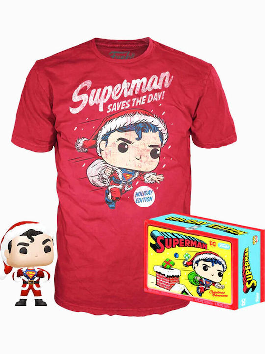 Funko Поп! Tees Филми: DC Comics - Superman (Среден) (L) 353 Мек Специално издание