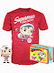 Funko Поп! Tees Филми: DC Comics - Superman (Среден) (L) 353 Мек Специално издание