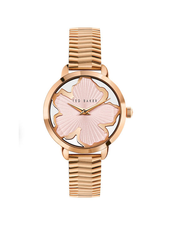 Ted Baker Lilabel Watch with Pink Gold Metal Bracelet