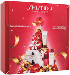 Shiseido Women's Αnti-ageing , Moisturizing & Face Cleansing Cosmetic Set Bio-Performance Time-Fighting Ritual Suitable for All Skin Types with Serum / Face Cleanser / Face Cream / Lotion 105ml