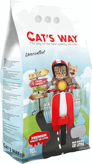 Cat's Way Unscented Бентонитен котешки пясък Финозърнест без аромат 18лт