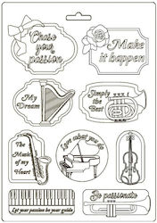 Stamperia Passion Music & Tag Καλούπι για Υγρό Γυαλί