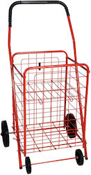 Metallic Shopping Trolley Foldable Red 39x35x50cm