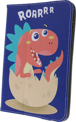 Dino Roar Flip Cover Piele artificială Albastru (Universal 10" - Universal 10")