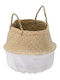 Straw basket natural white 35 x 30 cm.