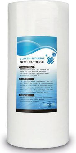 Fluxtek Ersatz-Wasserfilter Unter der Spüle / Zentrales Wasserfiltersystem aus Polypropylen 10" Groß-Blau Big Blue 5 μm (Mikrometer)