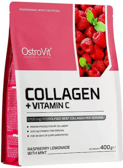 OstroVit Collagen + Vitamin C with Vitamin C 400g Rasberry Lemonade with Mint