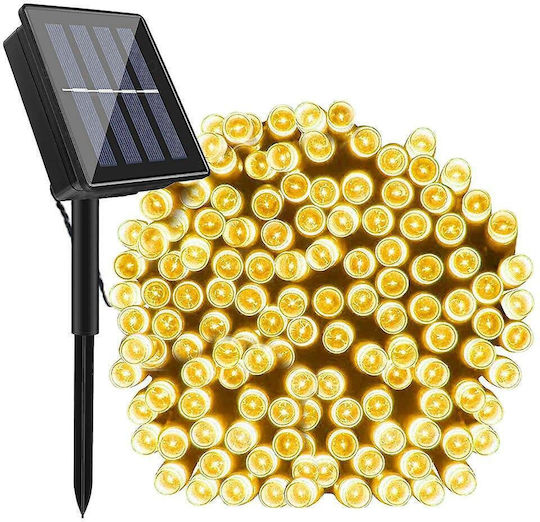 200 Светлини LED 20m. Топъл бял Слънчеви тип Лента 1бр
