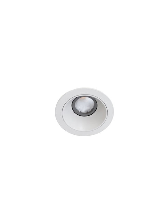 Viokef Alea Round Metallic Recessed Spot with Integrated LED and Warm White Light White 6.3x6.3cm. 1pcs