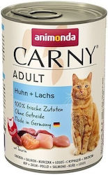 Animonda Carny Adult Nasses Katzenfutter für Katze in Dose mit Huhn und Lachs 400gr DLZANMKMK0224