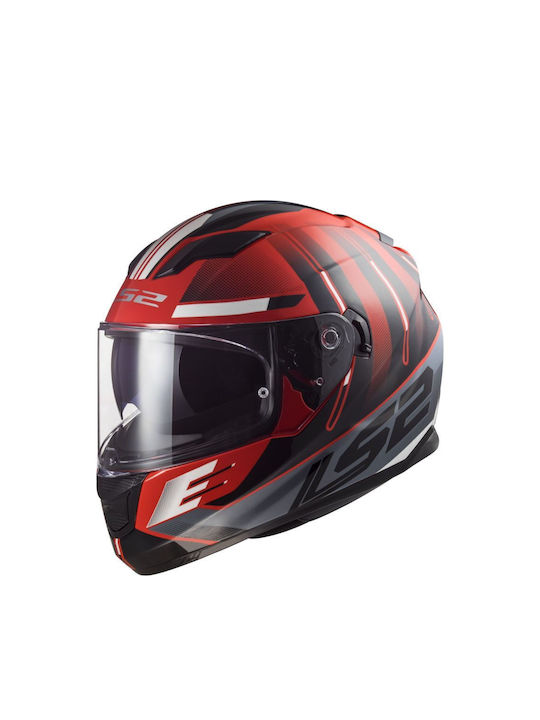 LS2 FF320 Stream Evo Full Face Helmet with Sun Visor ECE 22.05 1550gr Shadow Red/White