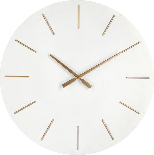 Bizzotto Wall Clock Wooden White Ø60cm