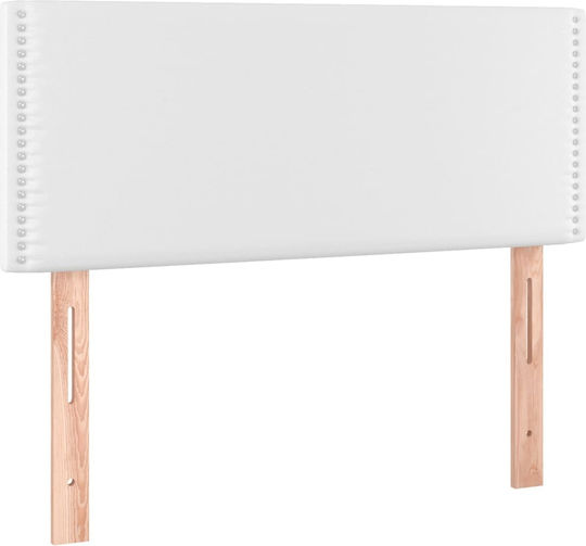 vidaXL Bed Headboard with Leather White 100x78cm
