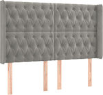 vidaXL Bed Headboard made of Fabric Light Gray 163x16x118cm