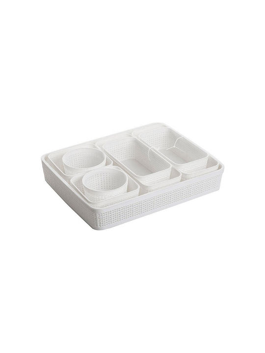 Plastic Storage Basket White 9pcs