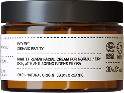 Evolve Beauty Nightly Renew Cremă Hidratantă și Anti-îmbătrânire de Noapte pentru Față cu Acid Hialuronic 30ml
