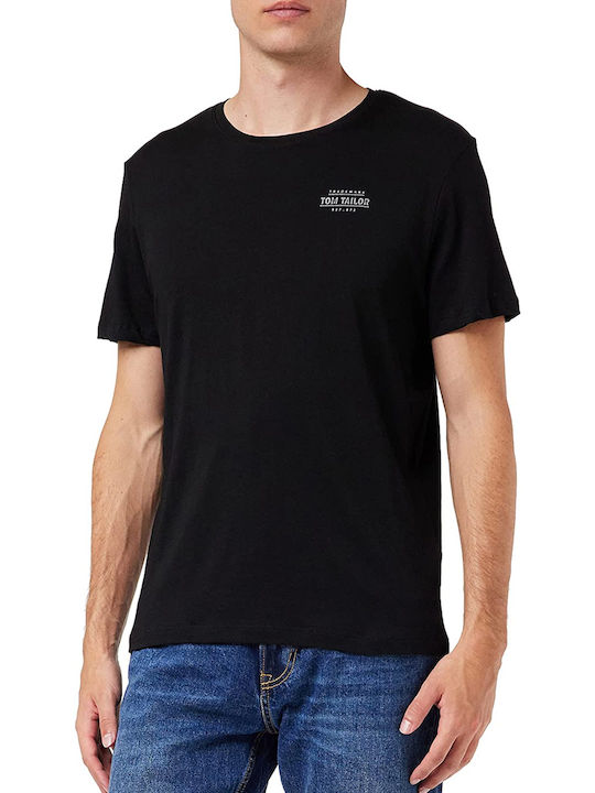 Tom Tailor T-shirt Bărbătesc cu Mânecă Scurtă Negru