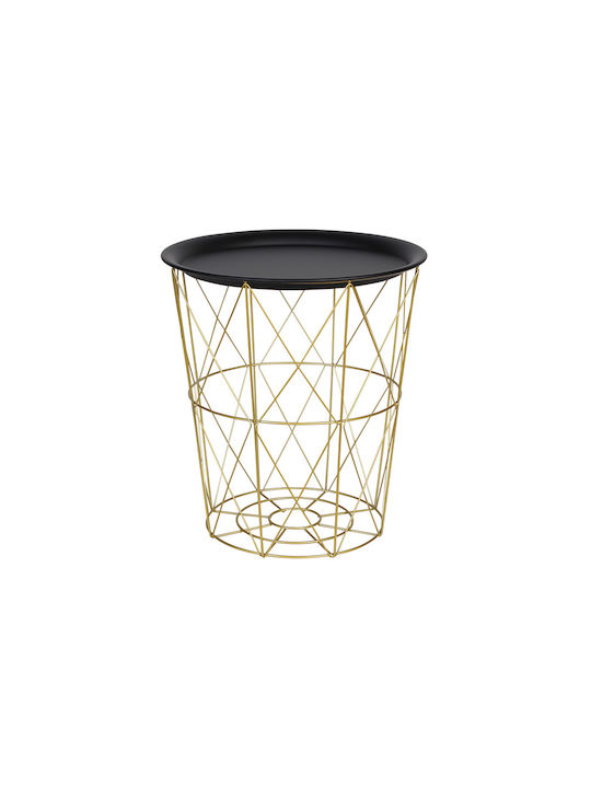 Round Metal Side Table Black L35xW35xH39cm