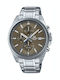 Casio Edifice Men's Watch 47mm Chronograph Battery with Silver Metal Bracelet