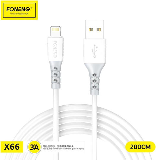 Foneng X66 USB-C to Lightning Cable 20W Λευκό 1m (516743)