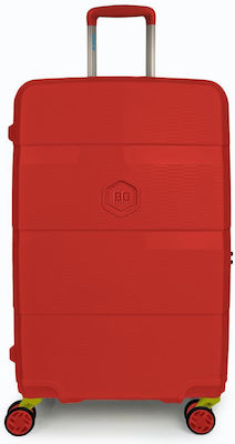 Bg Berlin Expandable Zip2 Large Travel Suitcase Hard Red with 4 Wheels Height 81cm