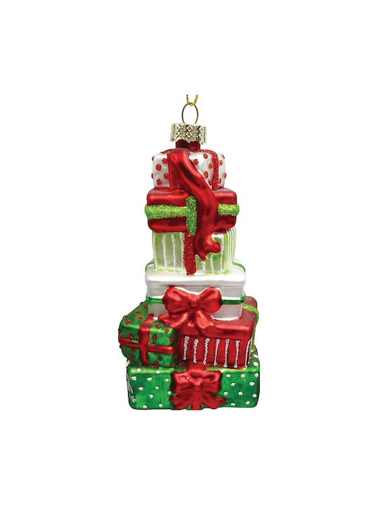 Lianos Christmas Glass Gift Ornament Red 6x11.5cm