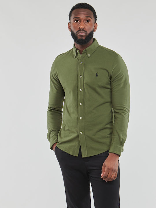Long-sleeved Cotton Shirt Khaki