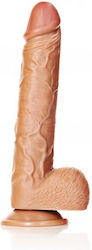 Shots RealRock Straight Realistic Dildo with Scrotum & Suction Cup Flesh 34cm