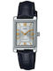 Casio Damen Uhr mit Schwarz Lederarmband