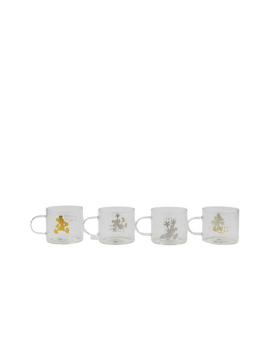 Stor Mickey Mug Glass Transparent 100ml 4pcs