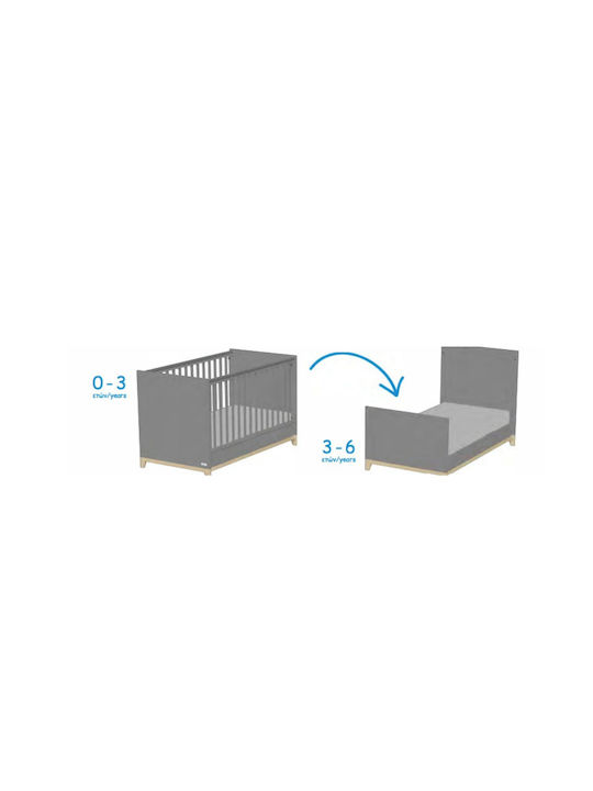 Casababy Baby Crib Zoom Gray with Mattress 70x140cm
