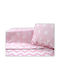 Ninetta Bebe Set Lenjerii De Patut Bebe Pentru Patut Din Bumbac Roz 70x140cm 3 Bucăți