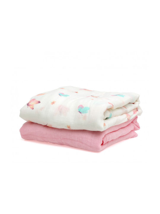 Kiokids Swaddle Blanket of Muslin 3148 2pcs 120x120cm