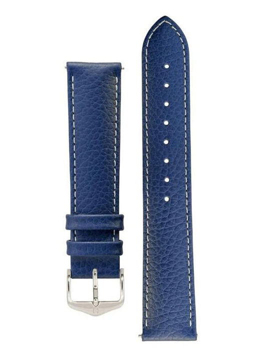 Hirsch Kansas Δερμάτινο Λουράκι Μπλε 18mm
