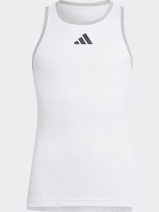 adidas Kids Sleeveless White T-Shirt Performance