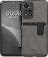 Kalibri 2 in 1 Back Cover Piele artificială cu Suport pentru Carduri Magnetic Light Grey / Black (Redmi Note 11 Pro+ 5G)