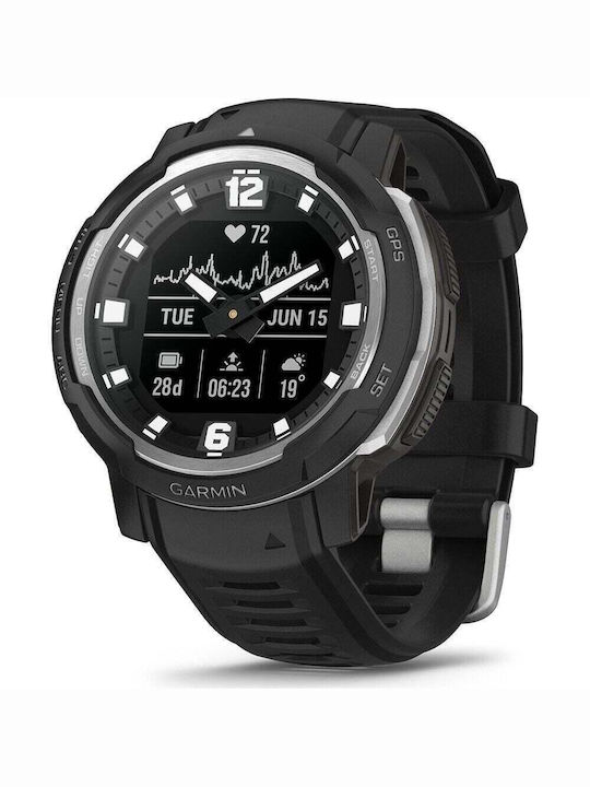 Garmin Instinct Crossover 45mm Smartwatch mit Pulsmesser (Schwarz)